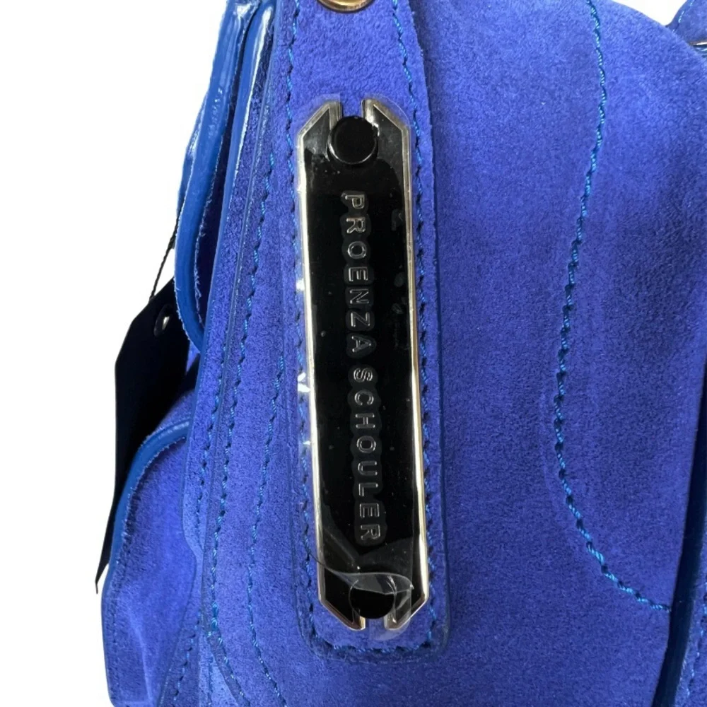 🆕🩷PROENZA SCHOULER Iconic Suede PS1 Shoulder Bag Satchel • *LARGE* • COBALT BLUE
